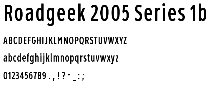 Roadgeek 2005 Series 1B font
